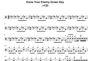 Know Your Enemy鼓谱 Green Day《Know Your Enemy》架子鼓|爵士鼓|鼓谱