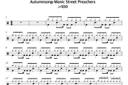 Manic Street Preachers（疯狂街传教士）《Autumnsong》架子鼓|爵士鼓|鼓谱