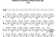 Green Day《Boulevard Of Broken Dreams》(梦碎大道)架子鼓|爵士鼓|鼓谱