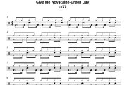 Give Me Novacaine鼓谱 Green Day《Give Me Novacaine》架子鼓|爵士鼓|鼓谱