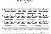 My Hero鼓谱 Foo Fighters（喷火战机）《My Hero》架子鼓|爵士鼓|鼓谱