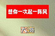 想你一次起一阵风简谱 大潞《想你一次起一阵风》简谱G调