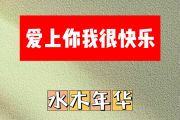 爱上你我很快乐简谱 水木年华《爱上你我很快乐》简谱G调